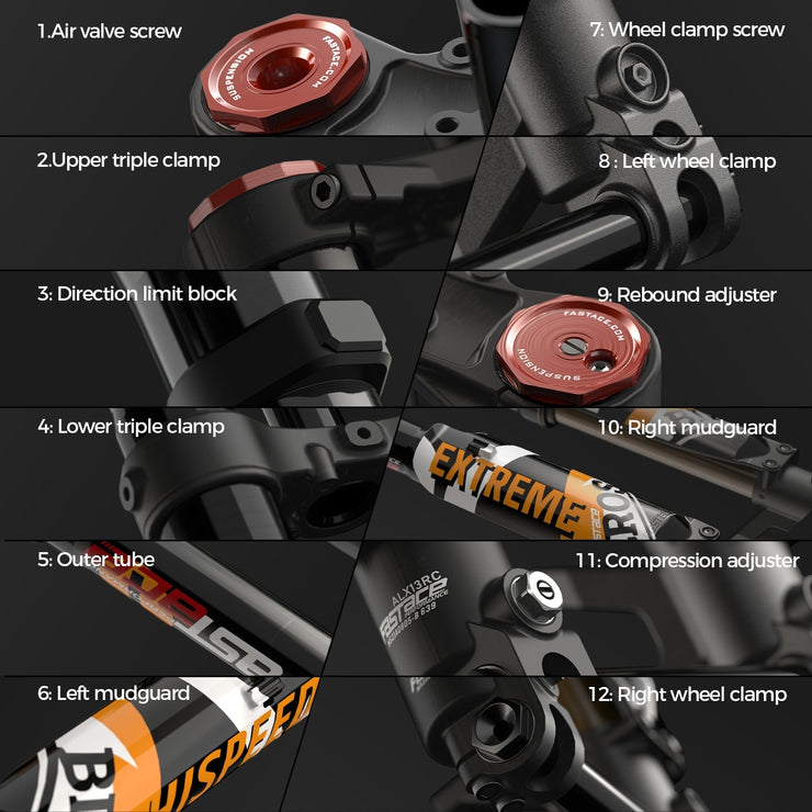 Fastace Original Factory Front Fork Rear Shock Suspension Kit (ALX13RC 1.0+ BDA53RC + Brake Disc Set) for Surron Talaria Sting