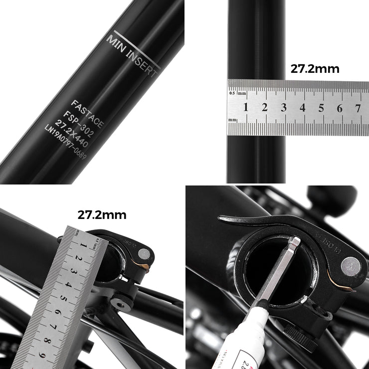 Fastace FSP-302 Dropper Post 125mm Travel MTB Dropper Seatpost 27.2/30.9/31.6mm Remote Center External Cable Routing with Air Suspension